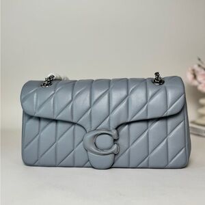 Coach Tabby 33 Shoulder Bag With Quilting Blue Gray CP146